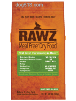 Rawz 無穀物脫水雞肉, 火雞肉及雞肉狗糧(低溫烘焙) 3.5LBS